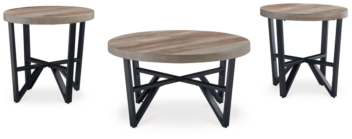 Deanlee - Grayish Brown / Black - Occasional Table Set (Set of 3) by Signature Design by Ashley® | Bel Furniture