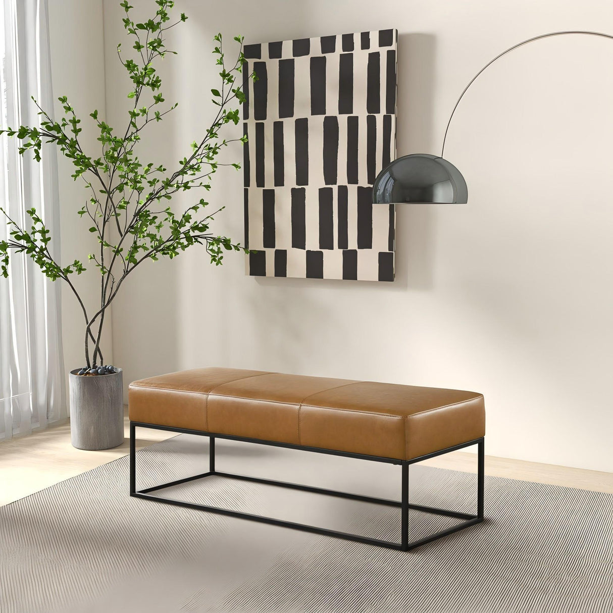 Odessa - Bench - Tan by Ashcroft Furniture | Bel Furniture