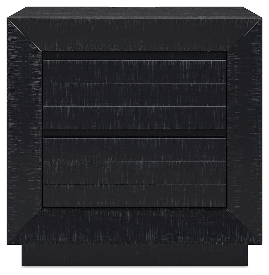 Londer - Black - Two Drawer Night Stand by Millennium® by Ashley | Bel Furniture