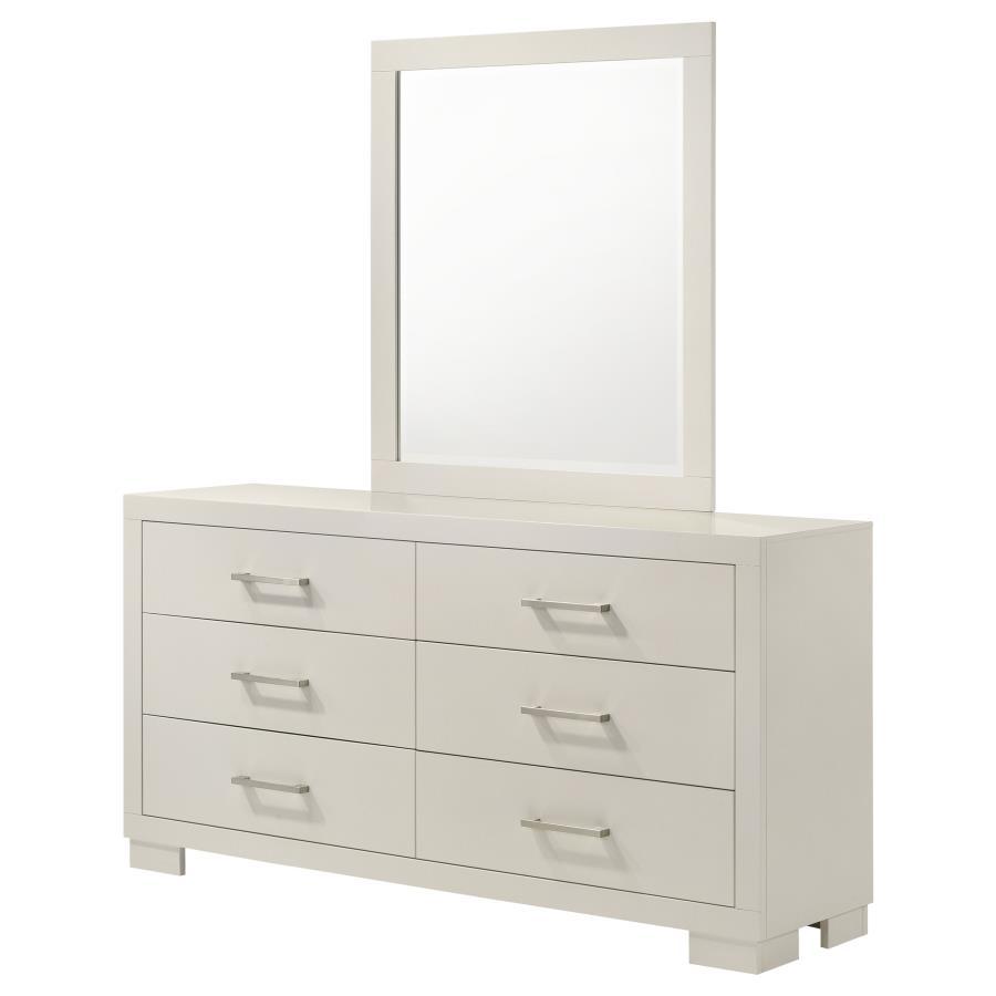 Jessica - 6-Drawer Dresser With Mirror by CoasterEssence | Bel Furniture