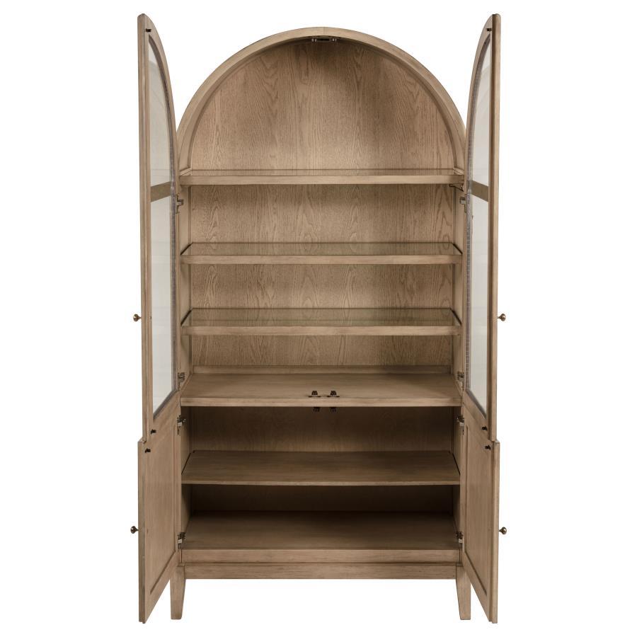 Kailani - 4-Door Cane Dining Vitrine Display Cabinet - Beige Oak by Coaster Fine Furniture | Bel Furniture