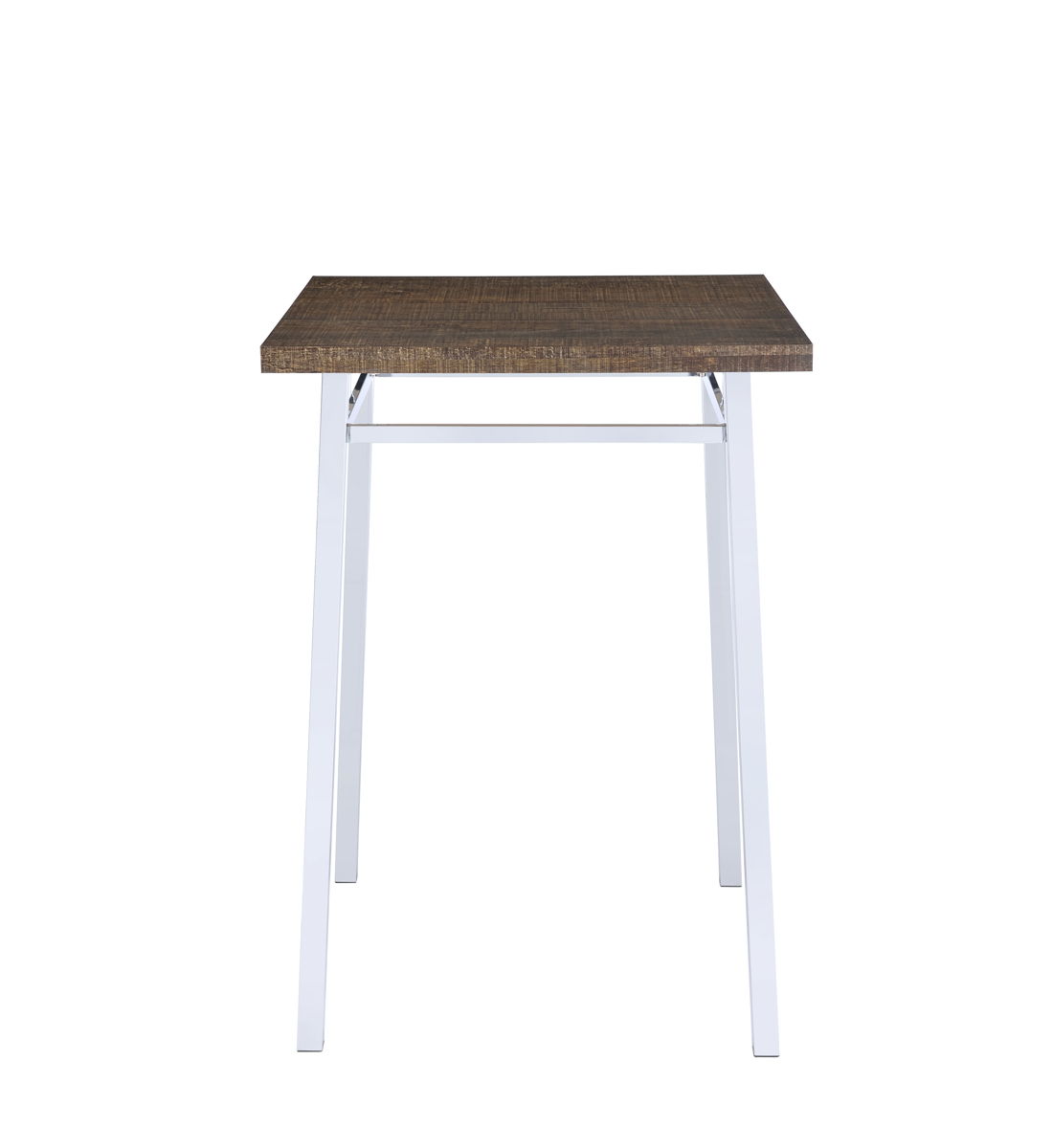 Nadia - Chrome Bar Table - Oak / White by Urban Nest | Bel Furniture