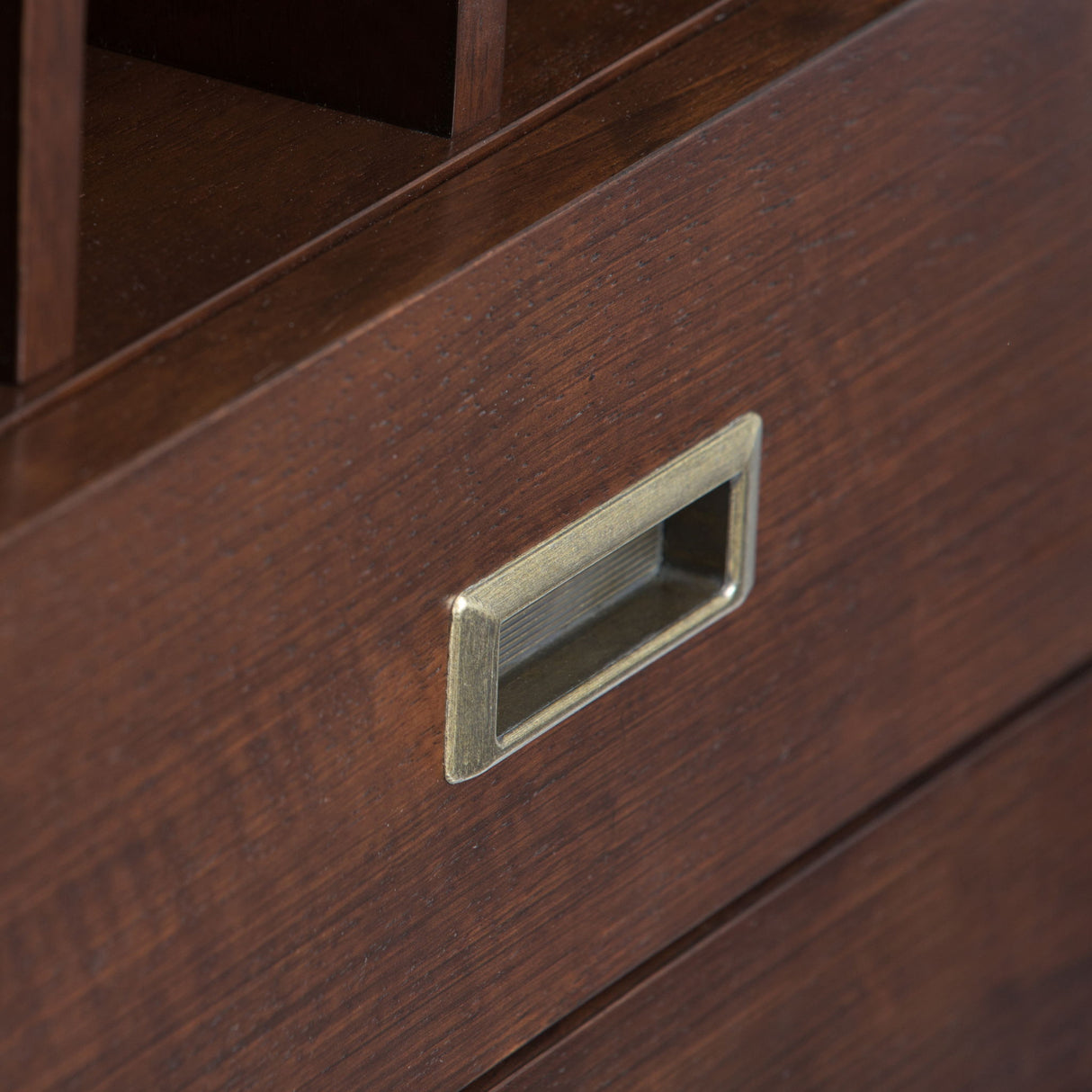 Draper - Mid Century Sideboard Buffet And Wine Rack - Medium Auburn Brown by Simpli-Home | Bel Furniture