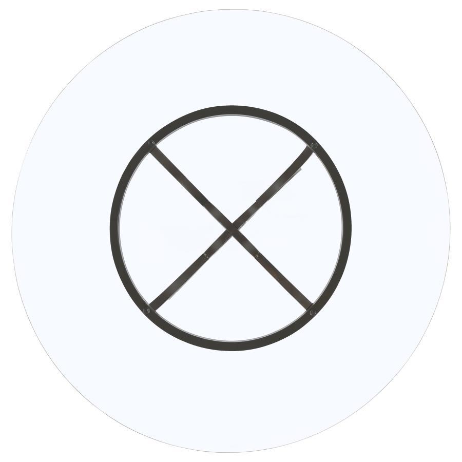 Aviano - Round Glass Top Metal Dining Table - Gunmetal by Coaster Fine Furniture | Bel Furniture