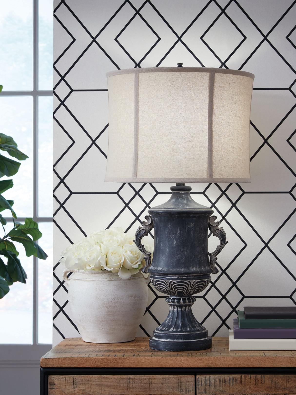 Morvanford - Antique Black - Poly Table Lamp by Signature Design by Ashley® | Bel Furniture