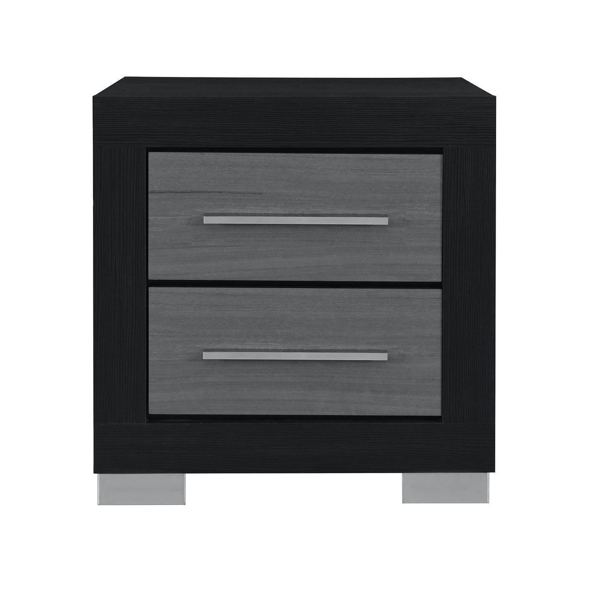 Elsa - 2 Toned Nightstand With Bar Handle And Spacious Drawers