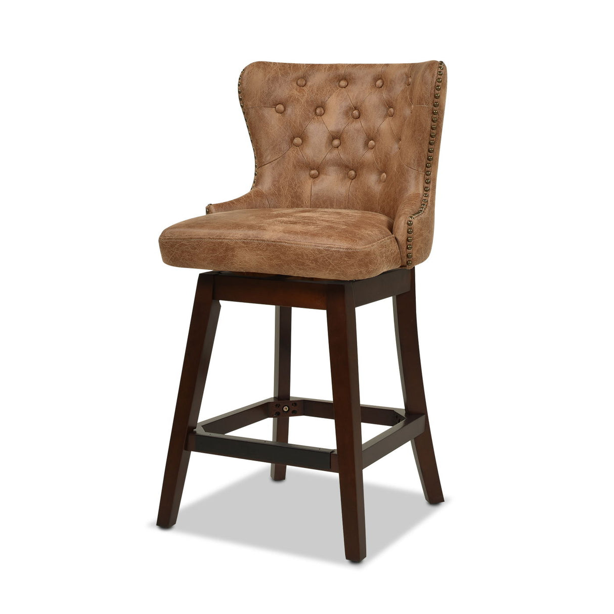 Holmes - Tufted High Back 360 Swivel Counter Height Barstool by Jennifer Taylor Home | Bel Furniture