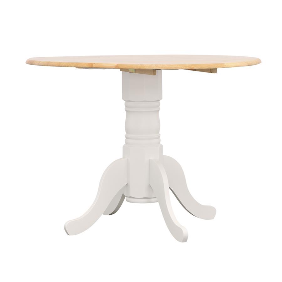 Allison - Round Drop Leaf Extension Dining Table - White by CoasterEveryday | Bel Furniture