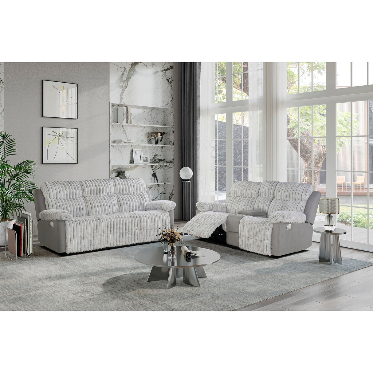 Bruni - Console Reclining Loveseat With Manual Recline