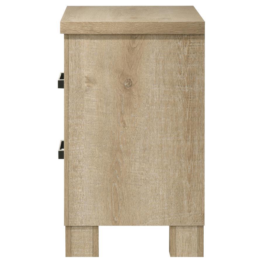 Oakglen - 2-Drawer Nightstand Bedside Table - Weathered Oak by Coaster Fine Furniture | Bel Furniture