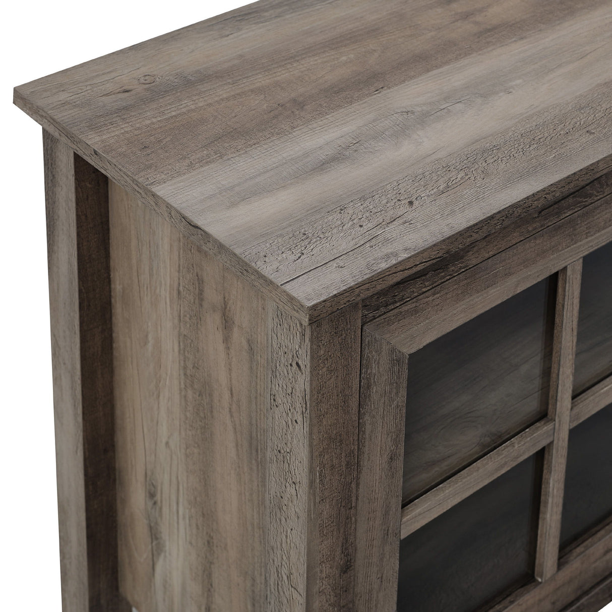 Modern Farmhouse 2 Door Glass Windowpane 70" TV Stand For 80" TVs by Walker Edison | Bel Furniture