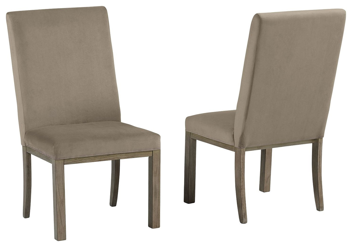 Chrestner - Gray / Brown - Dining UPH Side Chair (Set of 2) by Signature Design by Ashley® | Bel Furniture