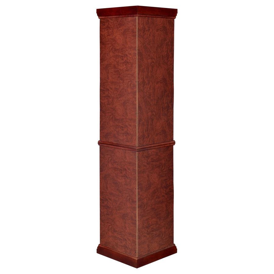 Appledale - 6-Shelf Corner Curio Display Cabinet - Medium Brown by CoasterEssence | Bel Furniture