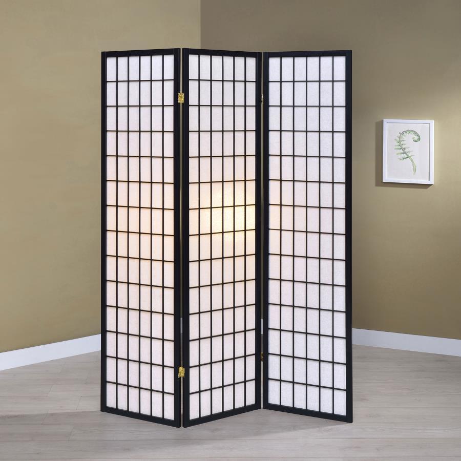 Carrie - 3-Panel Room Divider Folding Shoji Screen by CoasterEveryday | Bel Furniture
