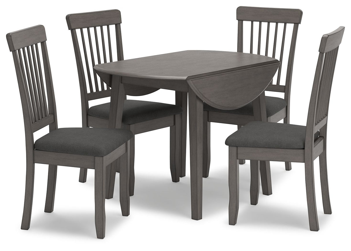 Shullden - Gray - Round Drm Drop Leaf Table by Signature Design by Ashley® | Bel Furniture