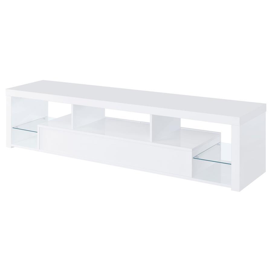 Jude - 2-Drawer Engineered Wood TV Stand - High Gloss White by Coaster Fine Furniture | Bel Furniture