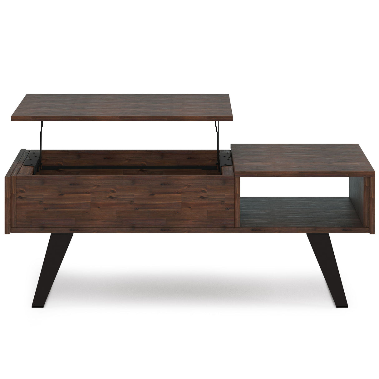 Lowry - Lift Top Coffee Table - Distressed Charcoal Brown by Simpli-Home | Bel Furniture