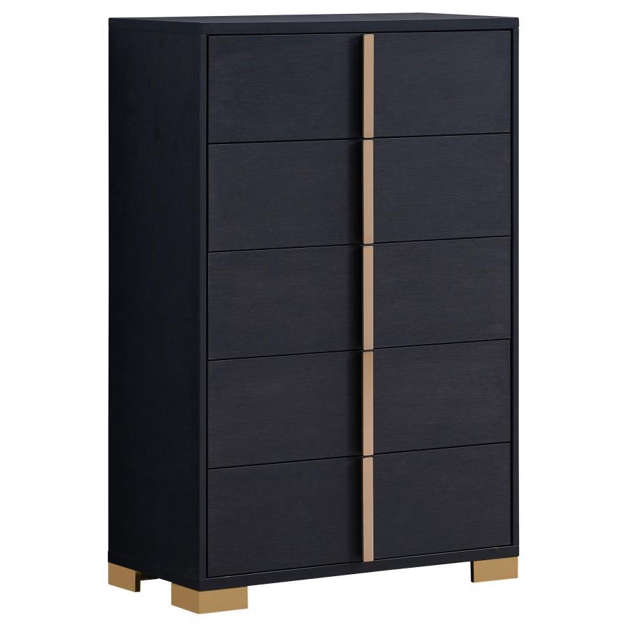 Marceline - 5-Drawer Bedroom Chest Black by Coaster Fine Furniture | Bel Furniture