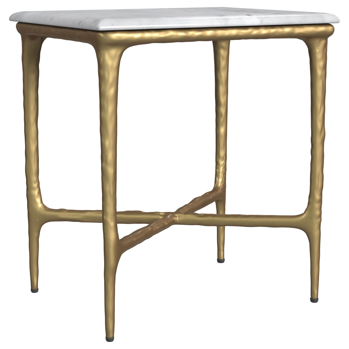 Baldwin - Rectangular Marble Top Side Table - White And Gold by Coaster Fine Furniture | Bel Furniture