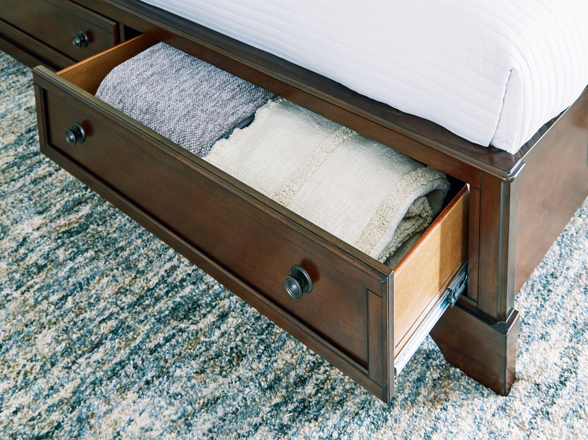 Trellington - Brown - King Sleigh Storage Bed by Signature Design by Ashley® | Bel Furniture
