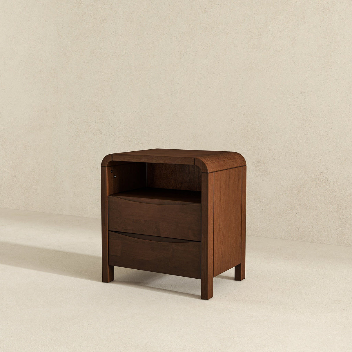 Lionel - Mid-Century Modern Nightstand 2 Drawer - Brown by Ashcroft Furniture | Bel Furniture