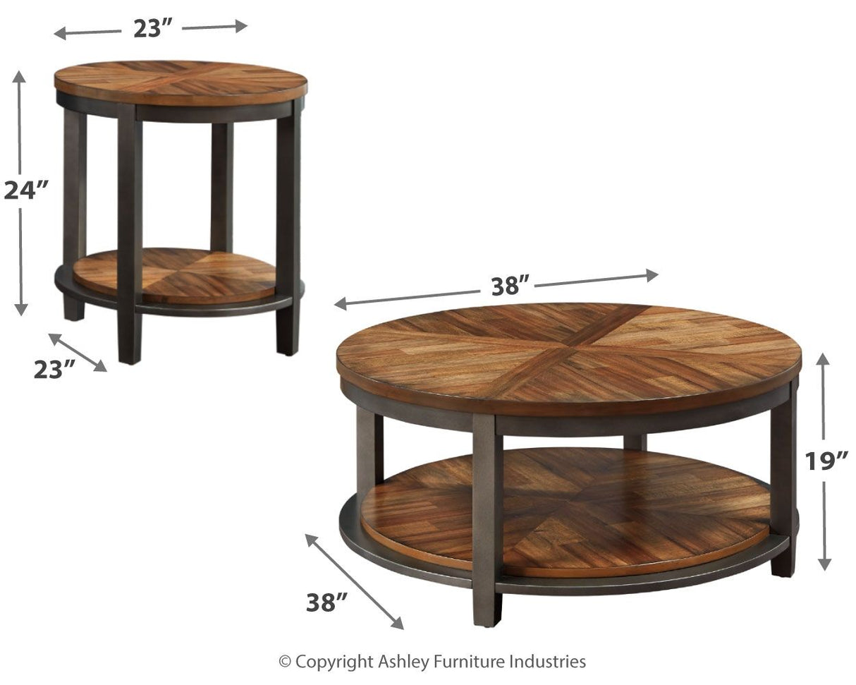 Roybeck - Light Brown / Bronze - Occasional Table Set (Set of 3) by Signature Design by Ashley® | Bel Furniture