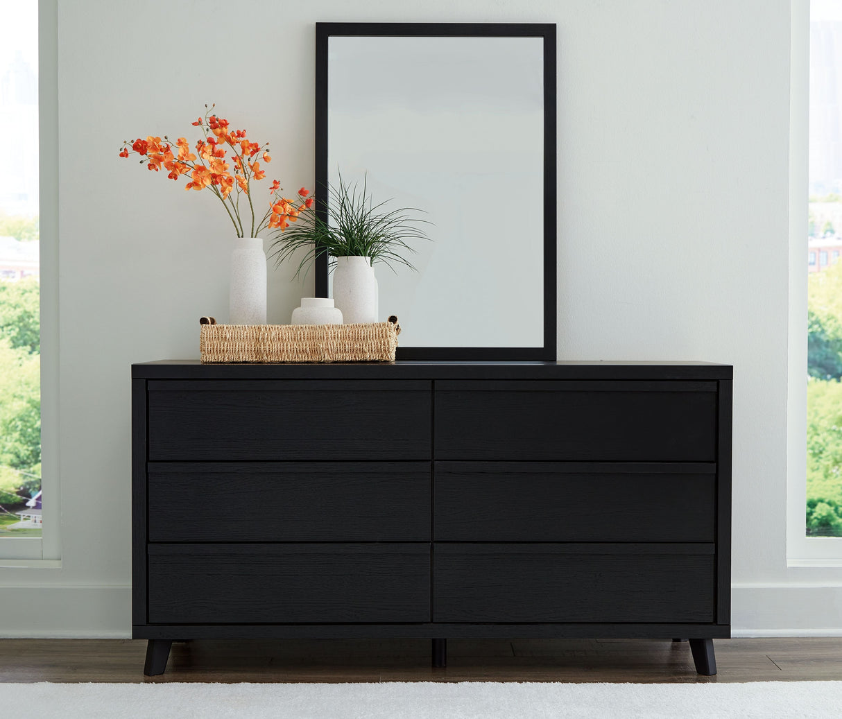 Danziar - Black - Dresser And Mirror by Signature Design by Ashley® | Bel Furniture