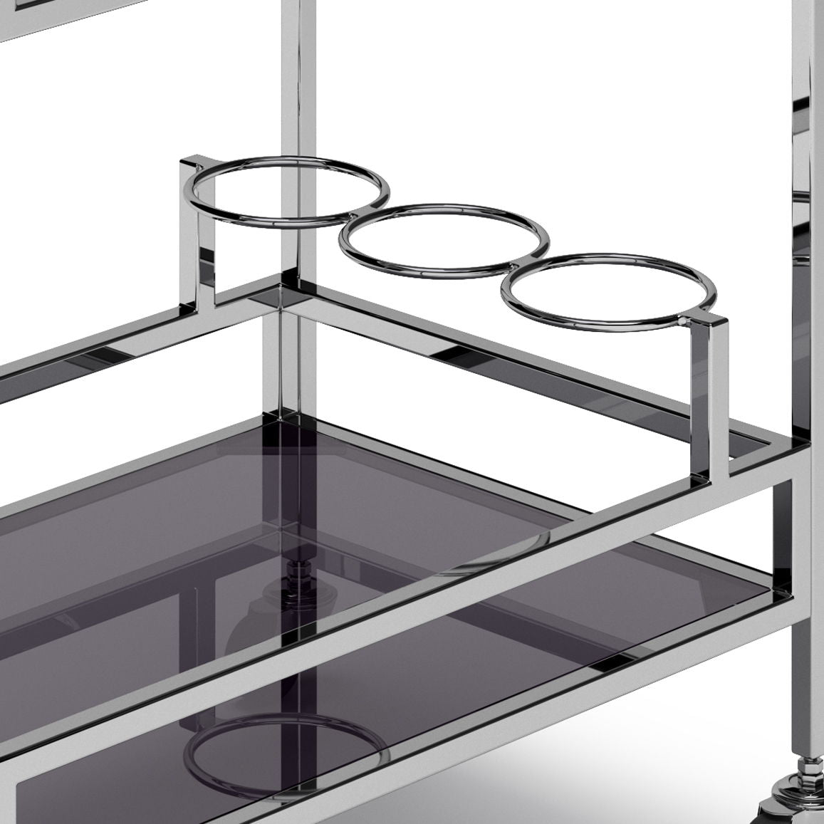 Watts - Bar Cart - Chrome by Simpli-Home | Bel Furniture