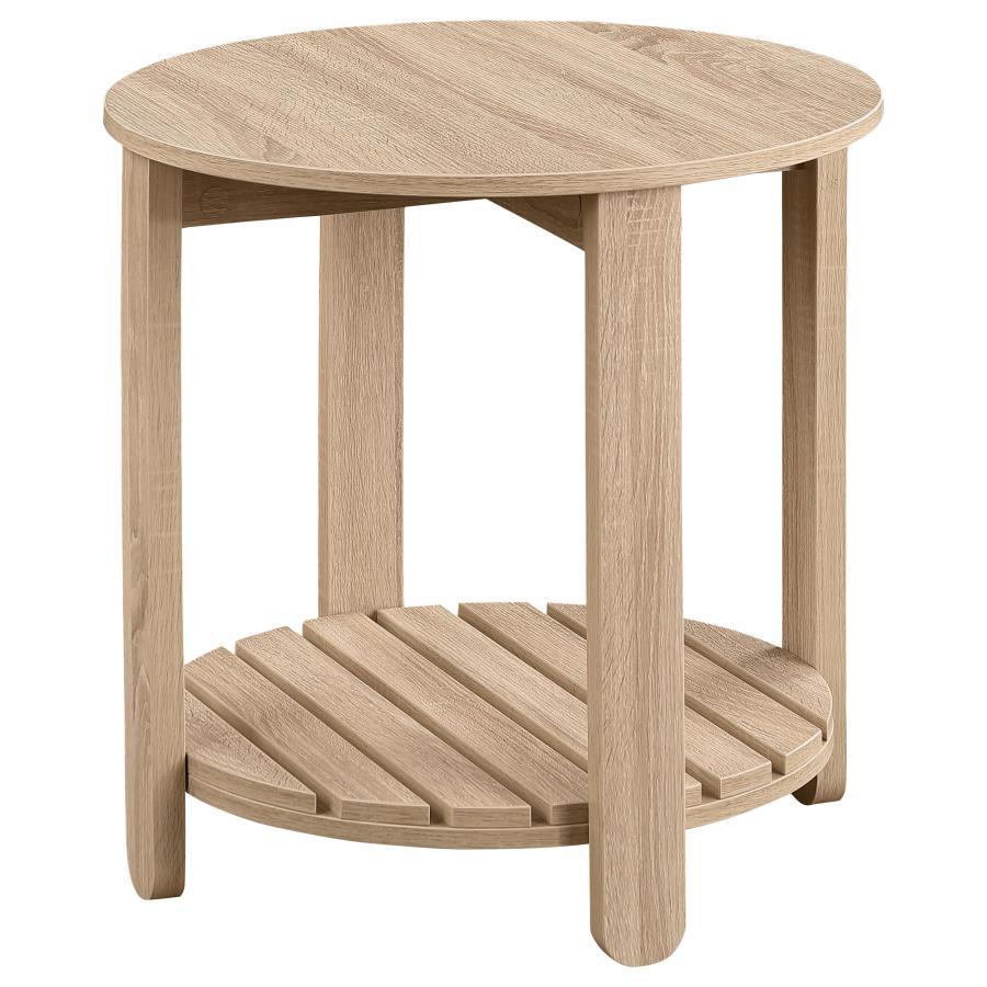 Fowler - 1 Shelf Round Engineered Wood Table by Coaster Fine Furniture | Bel Furniture