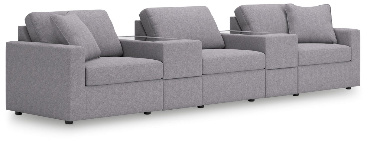 Modmax - Granite - Sectional Gray 5 Pc. Sectional With Storage Consoles by Signature Design by Ashley® | Bel Furniture
