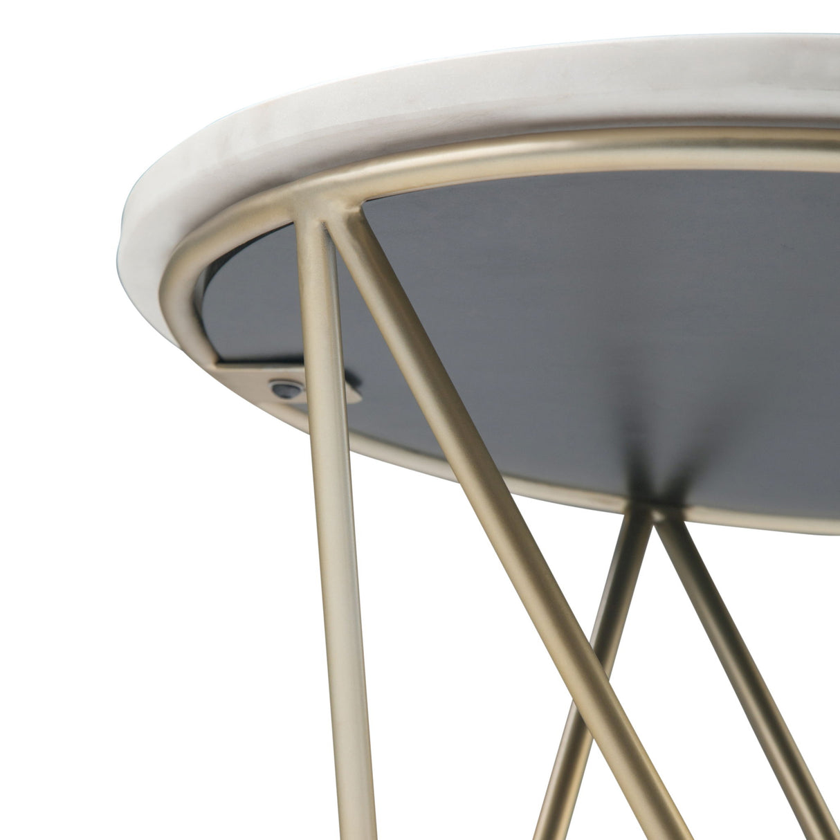 Gabon - Accent Table - White / Gold by Simpli-Home | Bel Furniture
