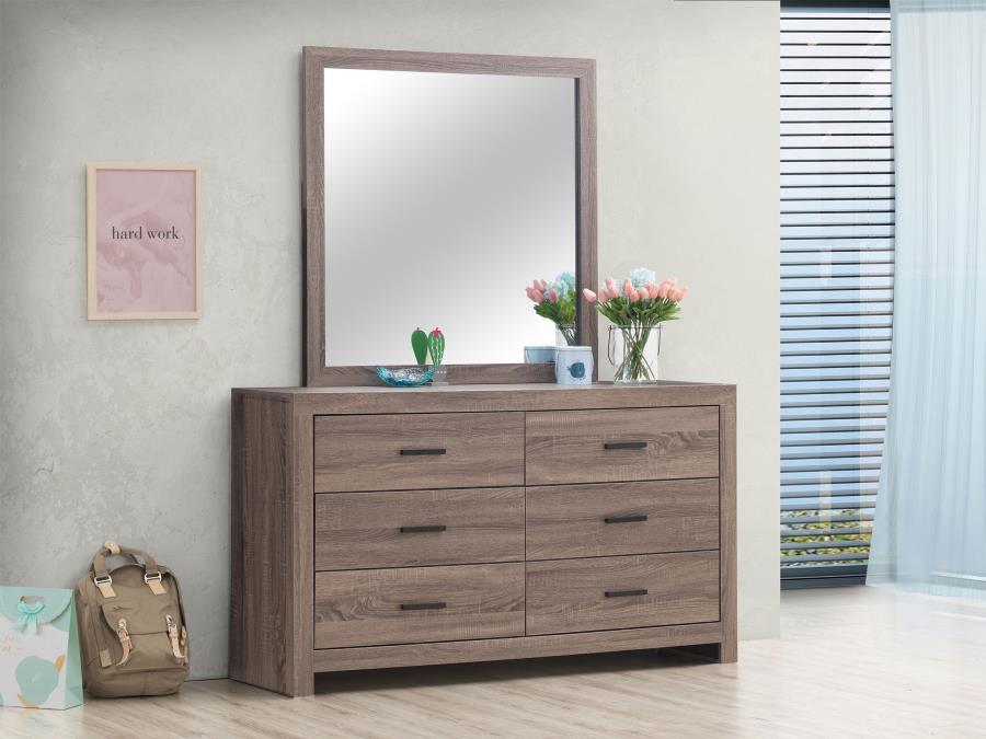 Brantford - 6-Drawer Dresser With Mirror by CoasterEveryday | Bel Furniture