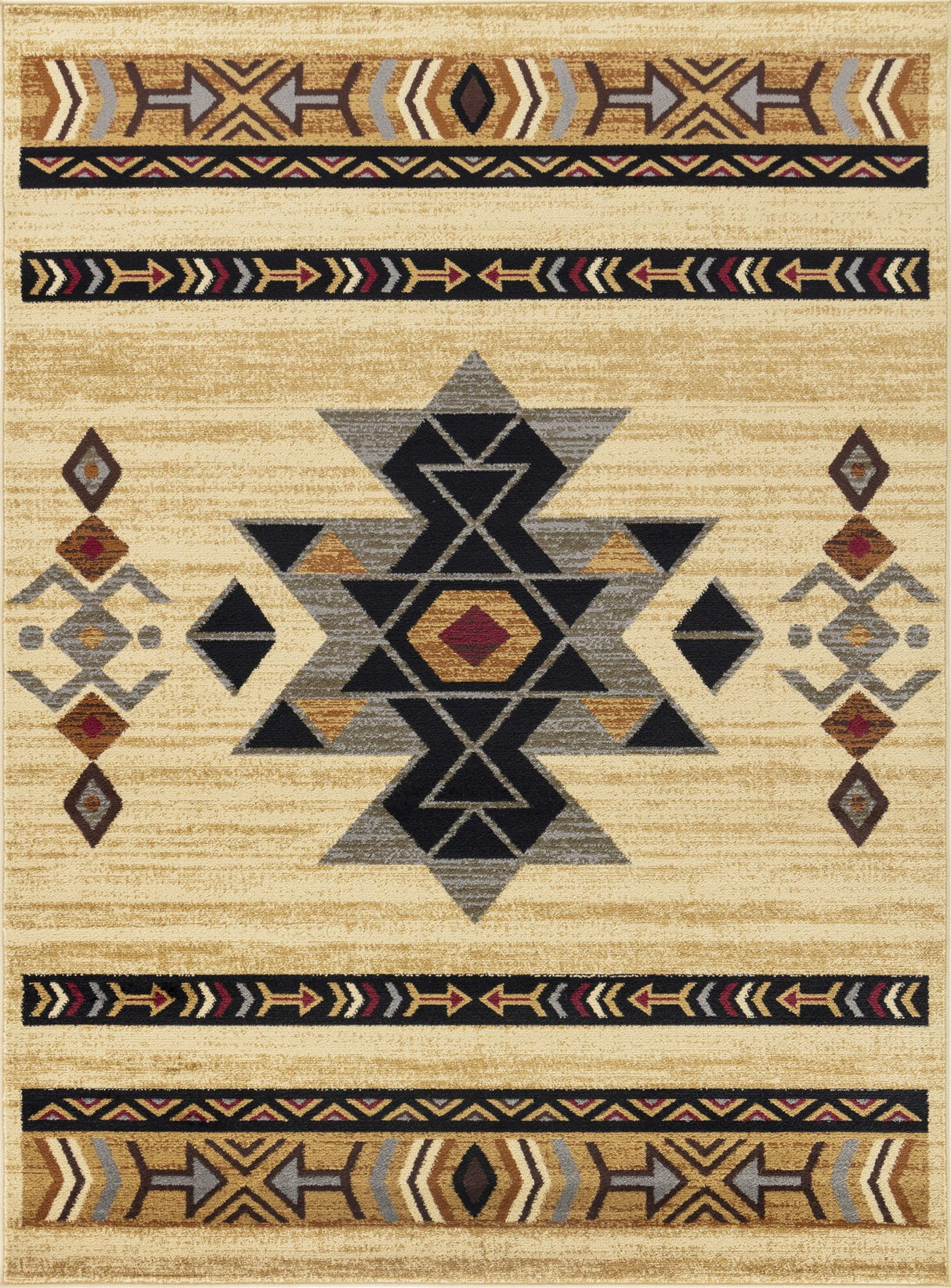 Tribes - 5'3" X 7'3" Southwest Area Rug Polypropylene - Cream by Icona Home Decor | Bel Furniture