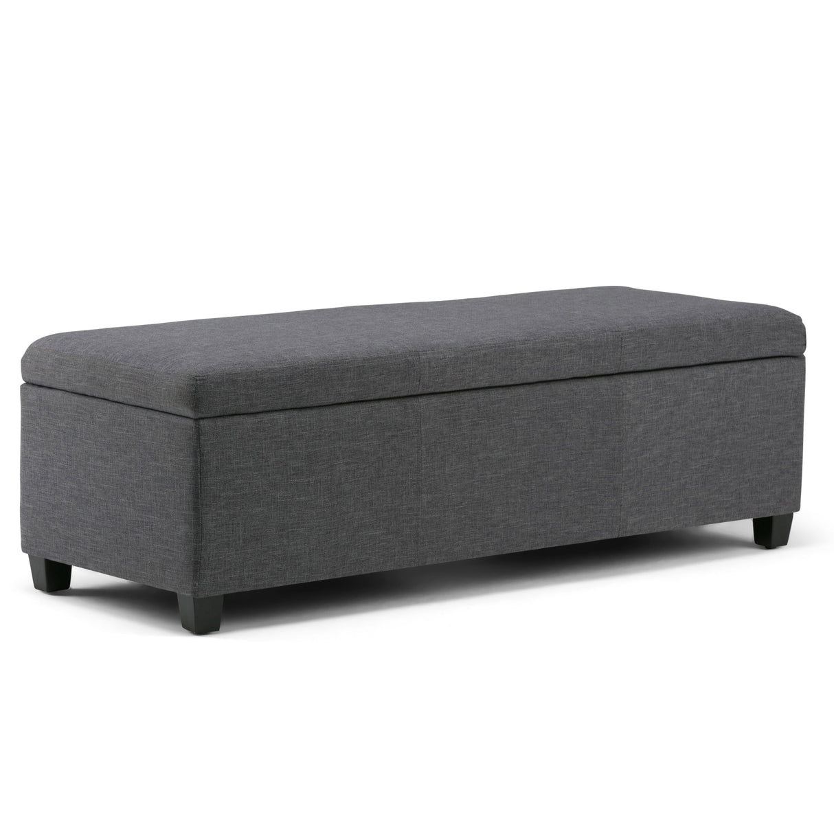 Avalon - Multifunctional Storage Ottoman Bench Dark Gray 48.4"W x 18.1"D x 16.1"H Fabric by Simpli-Home | Bel Furniture