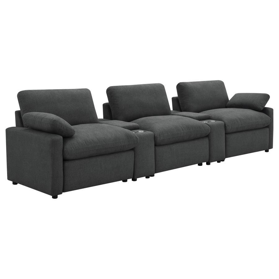 Collins - 5-Piece Power Reclining Home Theater Seating Dark Gray by Coaster Fine Furniture | Bel Furniture