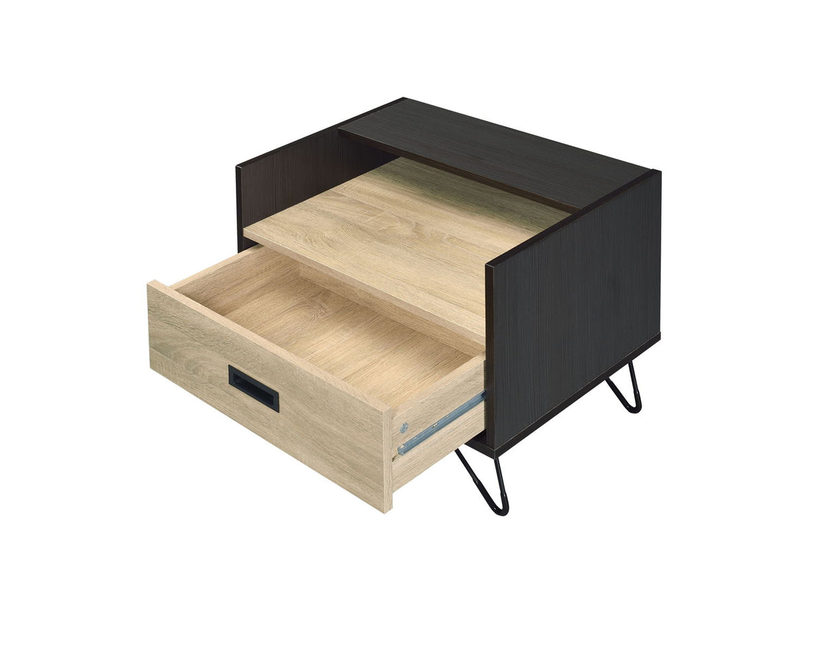 Melkree - Accent Table With Display & Utility Function - Oak / Black by Urban Nest | Bel Furniture