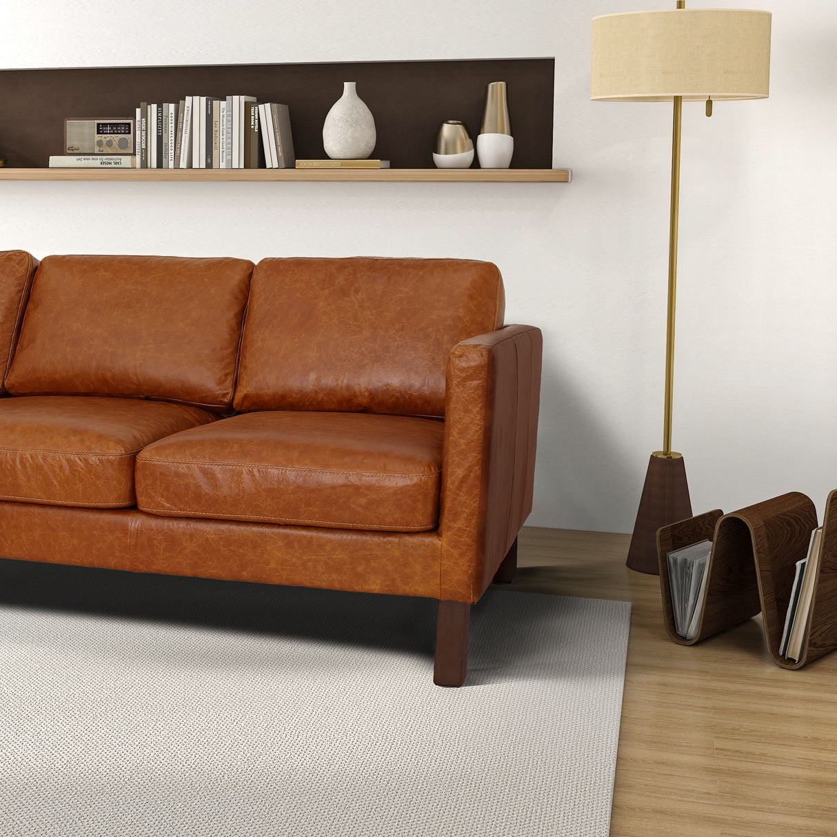 Memphis - Waxy Sofa - Cognac by Ashcroft Furniture | Bel Furniture