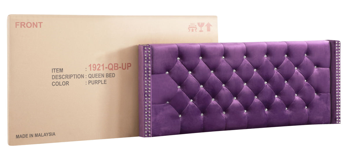 Upholstered Nailhead Trim Chic Bed - view 34