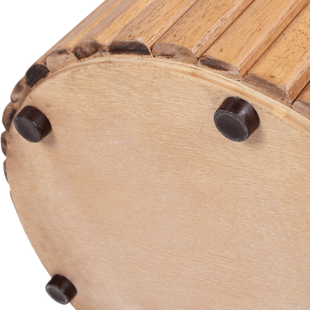 Kenzie - Fluted Pillar Round Accent Side Table - Light Natural Brown by Jennifer Taylor Home | Bel Furniture