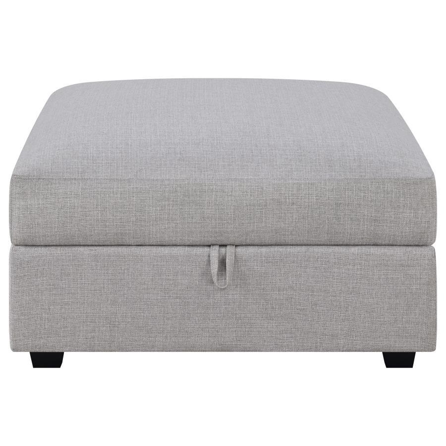 Cambria - Square Upholstered Storage Ottoman - Gray by CoasterElevations | Bel Furniture