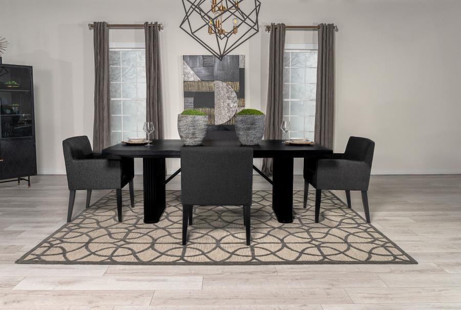 Catherine - Rectangular Dining Table Set Black 5 Pc. Table, 4 Chairs by Coaster Fine Furniture | Bel Furniture