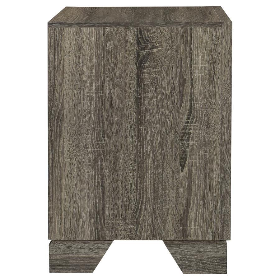 Wright - 2-Drawer Nightstand Bedside Table - Brown Oak by Coaster Fine Furniture | Bel Furniture