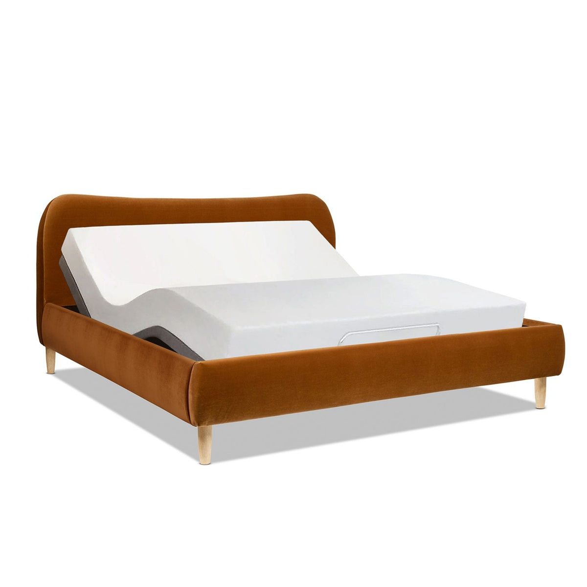 Roman - Curved Headboard Upholstered Platform Bed