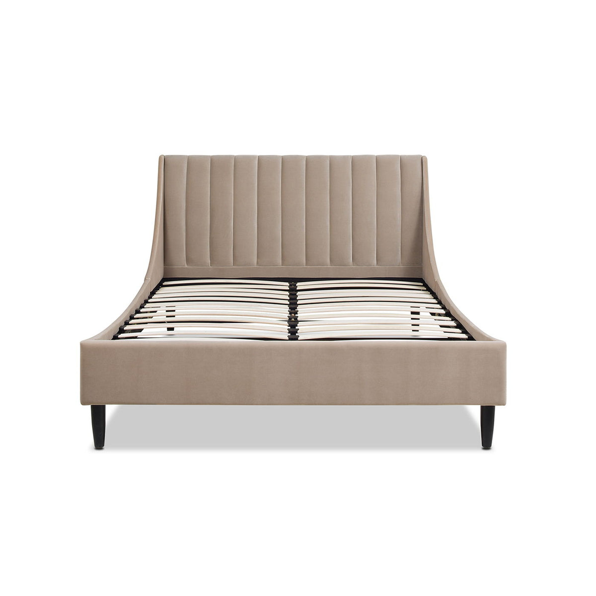 Aspen - Queen Vertical Tufted Modern Headboard Platform Bed Set - Mink