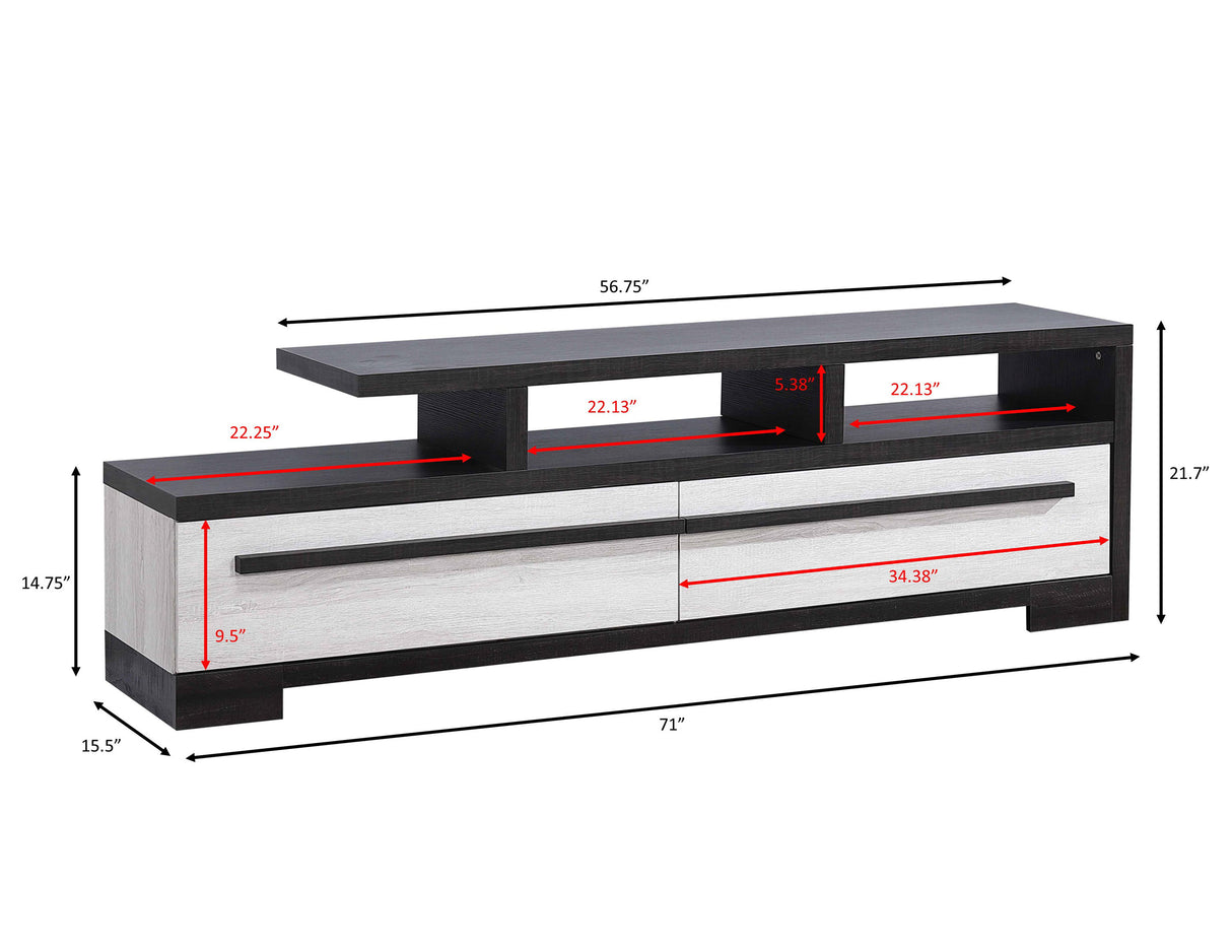 Remington - TV Stand - Black & White by Crown Mark | Bel Furniture