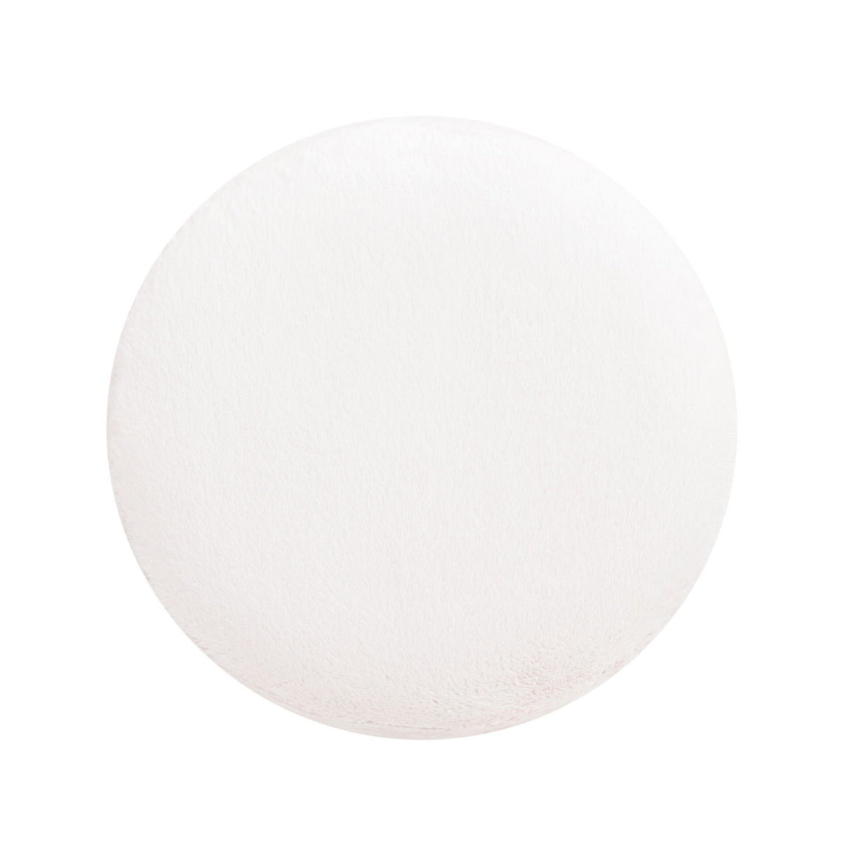 Tilly - Round Fur Upholstered / Burl Pouf Ottoman - White by Jennifer Taylor Home | Bel Furniture