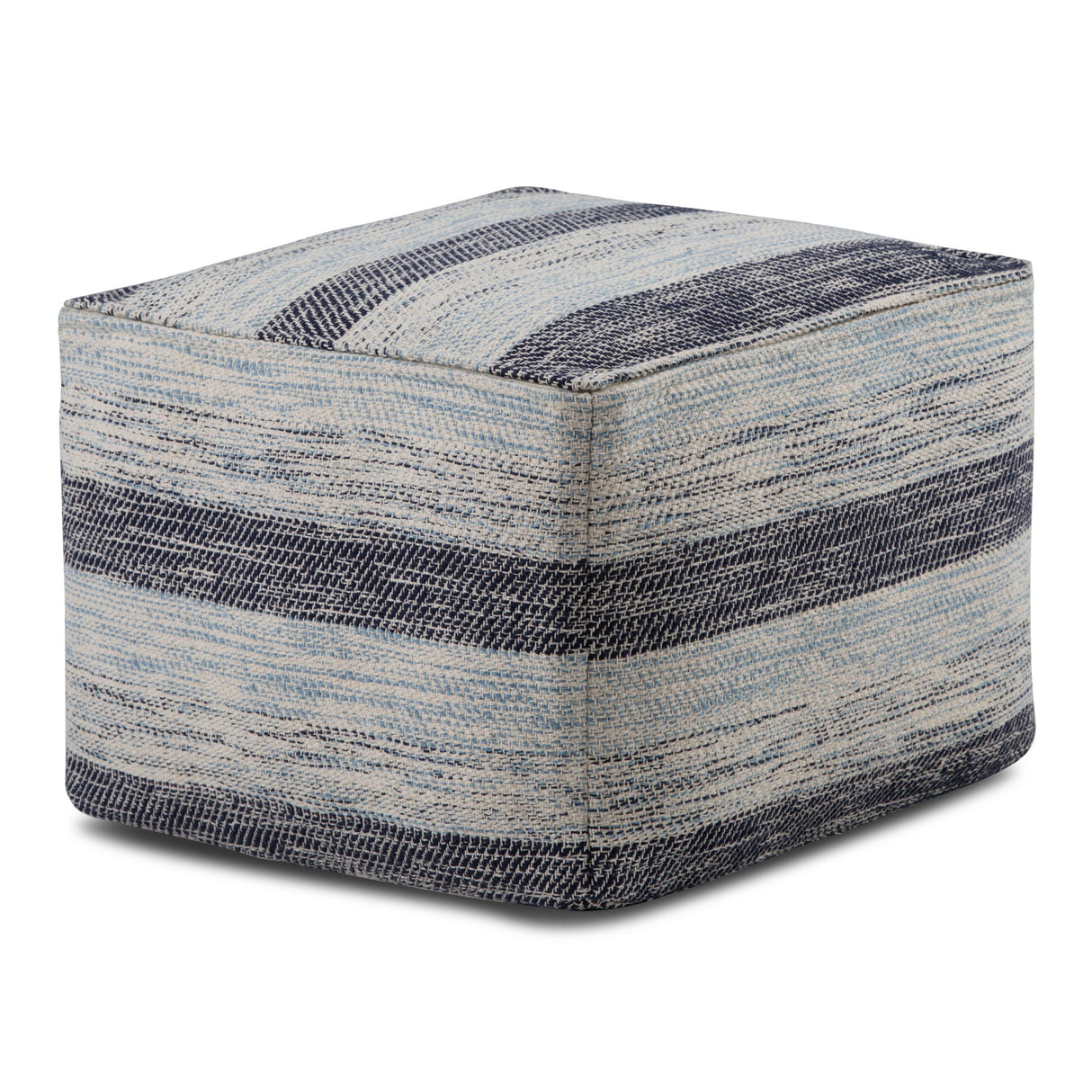 Clay - Square Pouf, Upholstered Blue by Simpli-Home | Bel Furniture