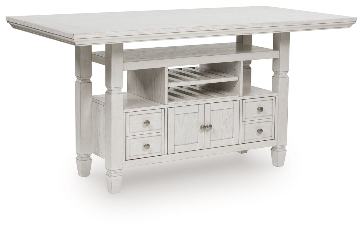 Robbinsdale - Rectangular Dining Table White Counter Tables 4 Drawers, 2 Doors by Signature Design by Ashley® | Bel Furniture