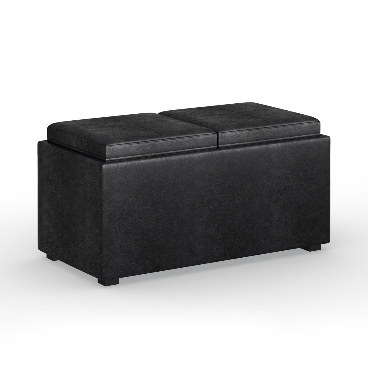 Avalon - 5 Piece Storage Ottoman - Distressed Black by Simpli-Home | Bel Furniture