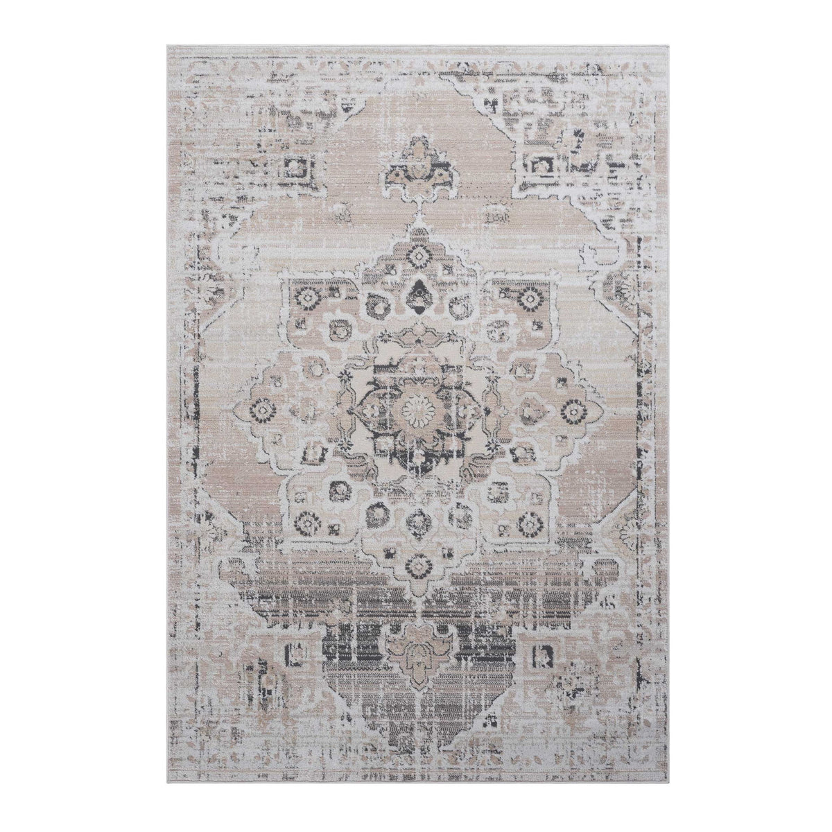 Payas - 8' X 10' Medallion Area Rug - Cream / Beige